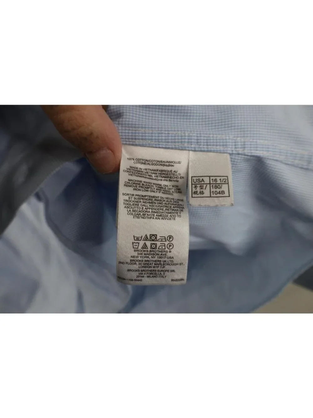 Vtg Brooks Brothers Mens 16.5 32/33 Original Cotton Button Down Shirt OCBD Blue
